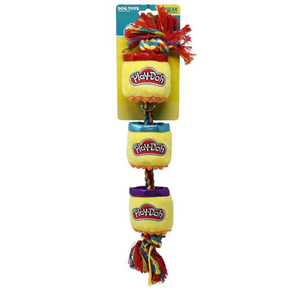 Hasbro Dog Toy - Play-Doh Cans Squeak & Crinkle
