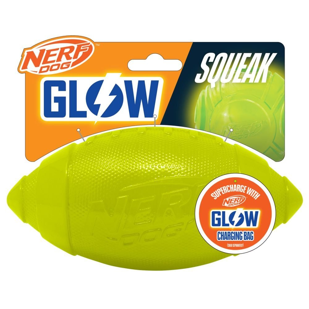 Nerf Dog TPR Ultra Glow Classic Squeak Football