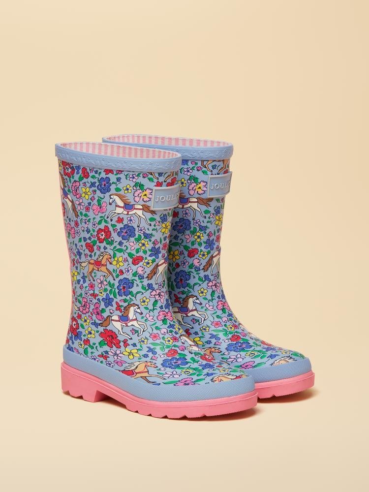 Joules Girls Junior Welly Print Wellies