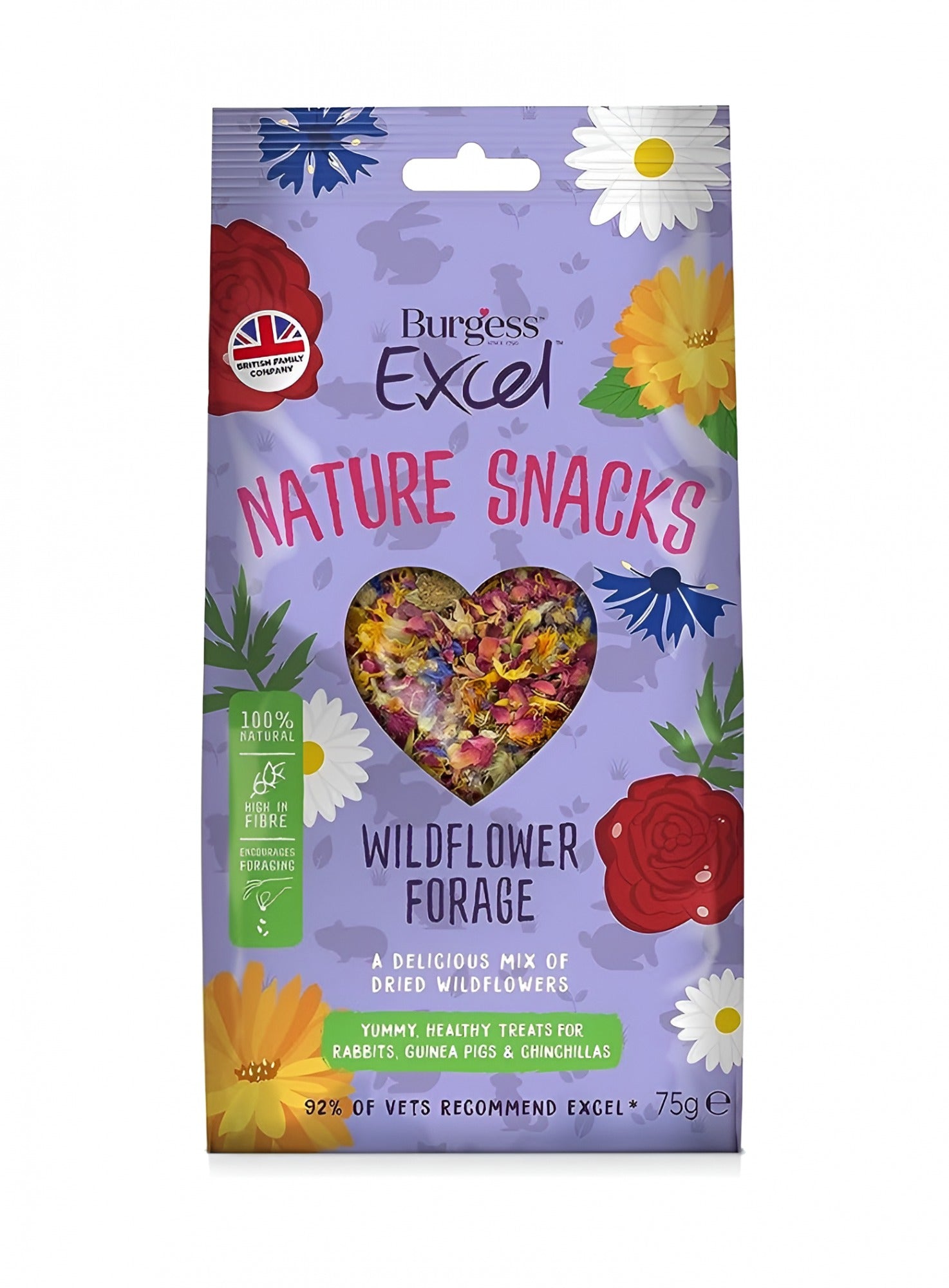 Burgess Excel Nature Snacks Wildflower Forage - 75g
