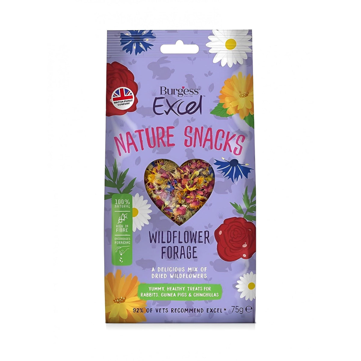Burgess Excel Nature Snacks Wildflower Forage - 75g