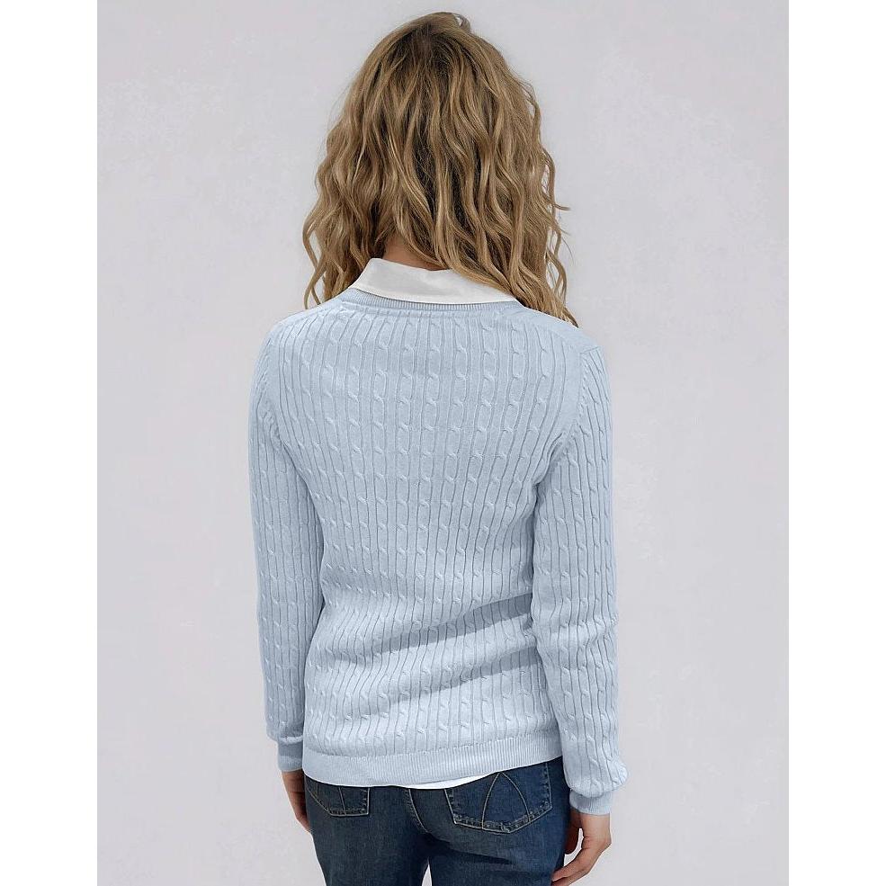 Crew Clothing Women's Heritage Cable V Neck