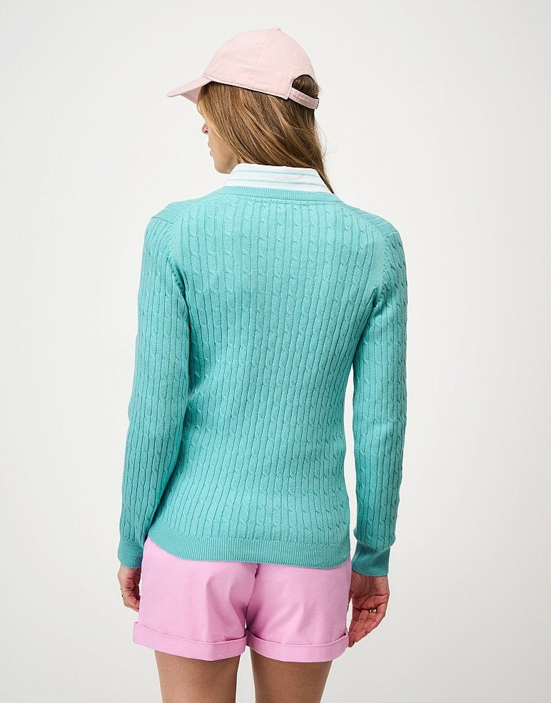 Crew Clothing Women's Heritage Cable V Neck