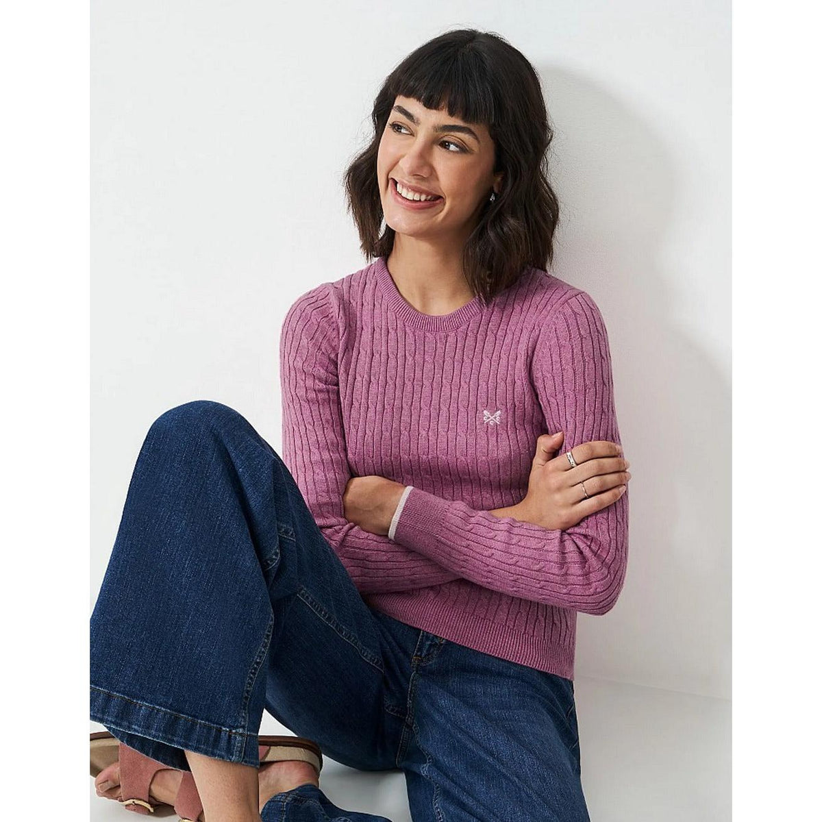 Crew Clothing Women's Heritage Crew Neck Cable Jumper