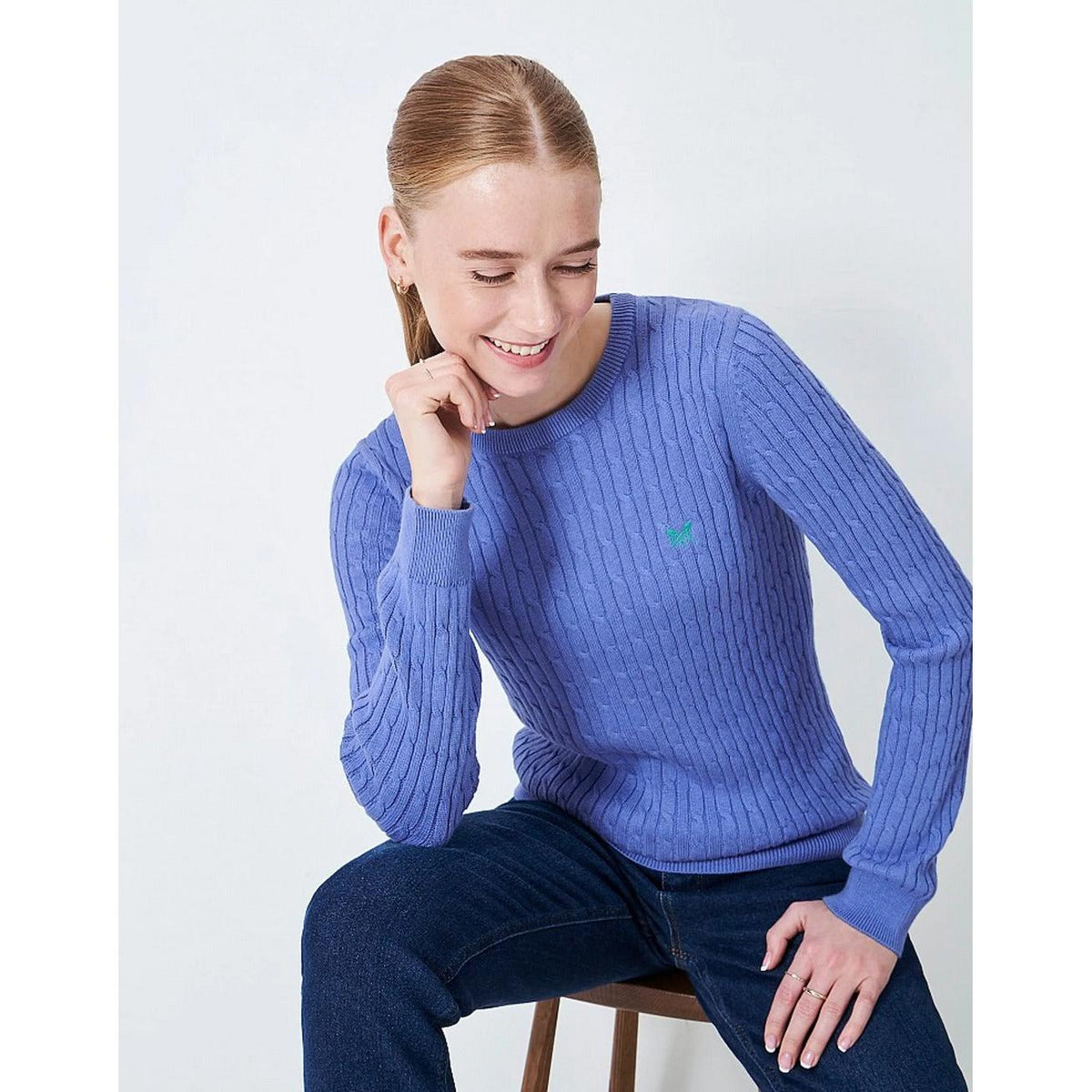 Crew Clothing Women's Heritage Crew Neck Cable Jumper