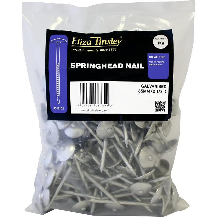 Springhead Nails 65mm 1kg Pack