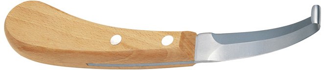 Hoof Knife Double Edged Wooden Handle