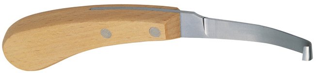 Hoof Knife Right Hand Wooden Handle