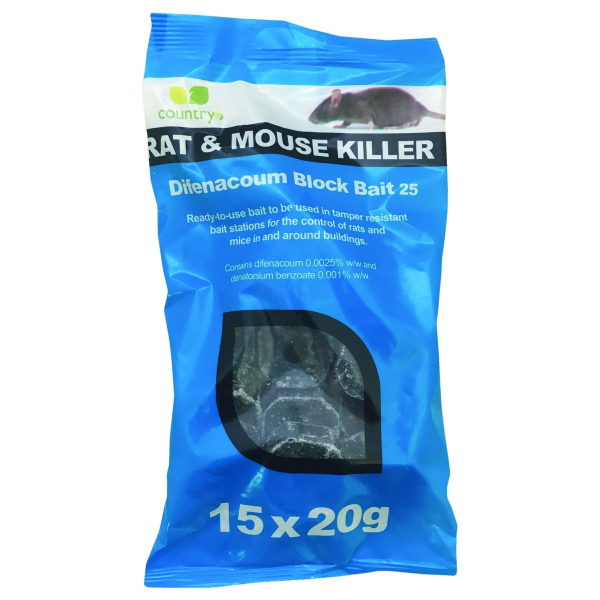 Country Difenacoum Block Bait - 15x20g Sachet
