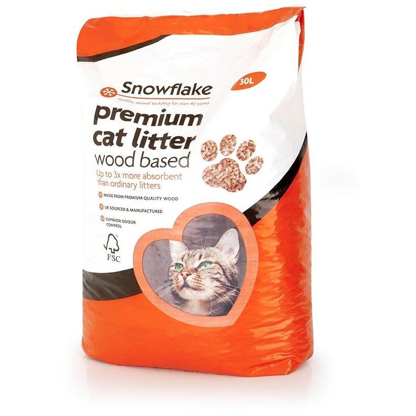 Snowflake Cat Litter Wood Litter - 30l