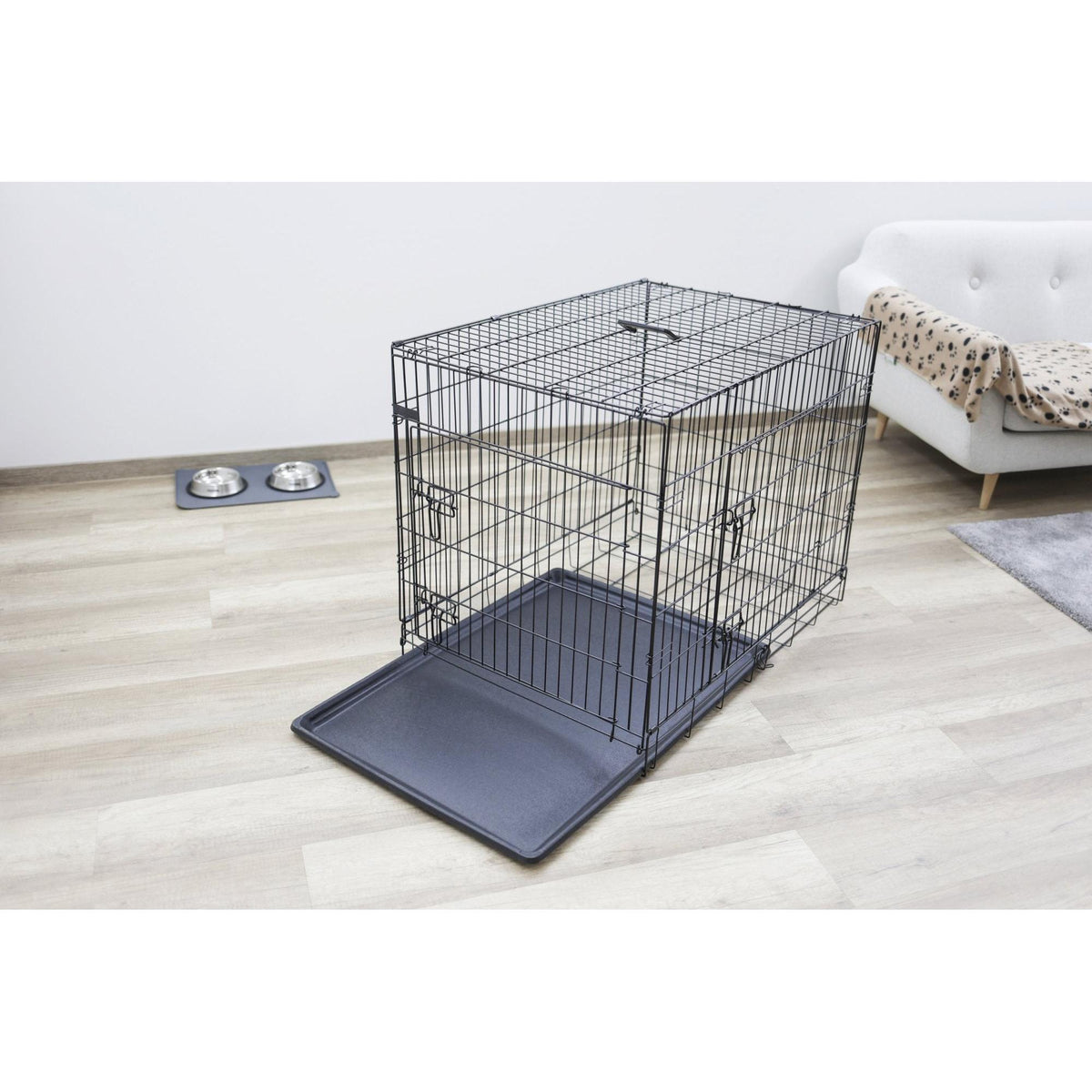 Large 2 Door Collapsible Dog Crate - 92 X 63 X 74cm
