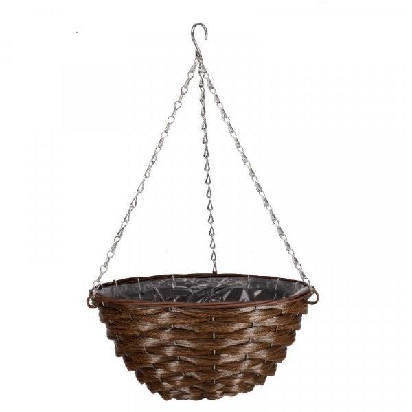 SG Hazel Faux Rattan Hanging Basket