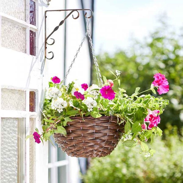 SG Hazel Faux Rattan Hanging Basket