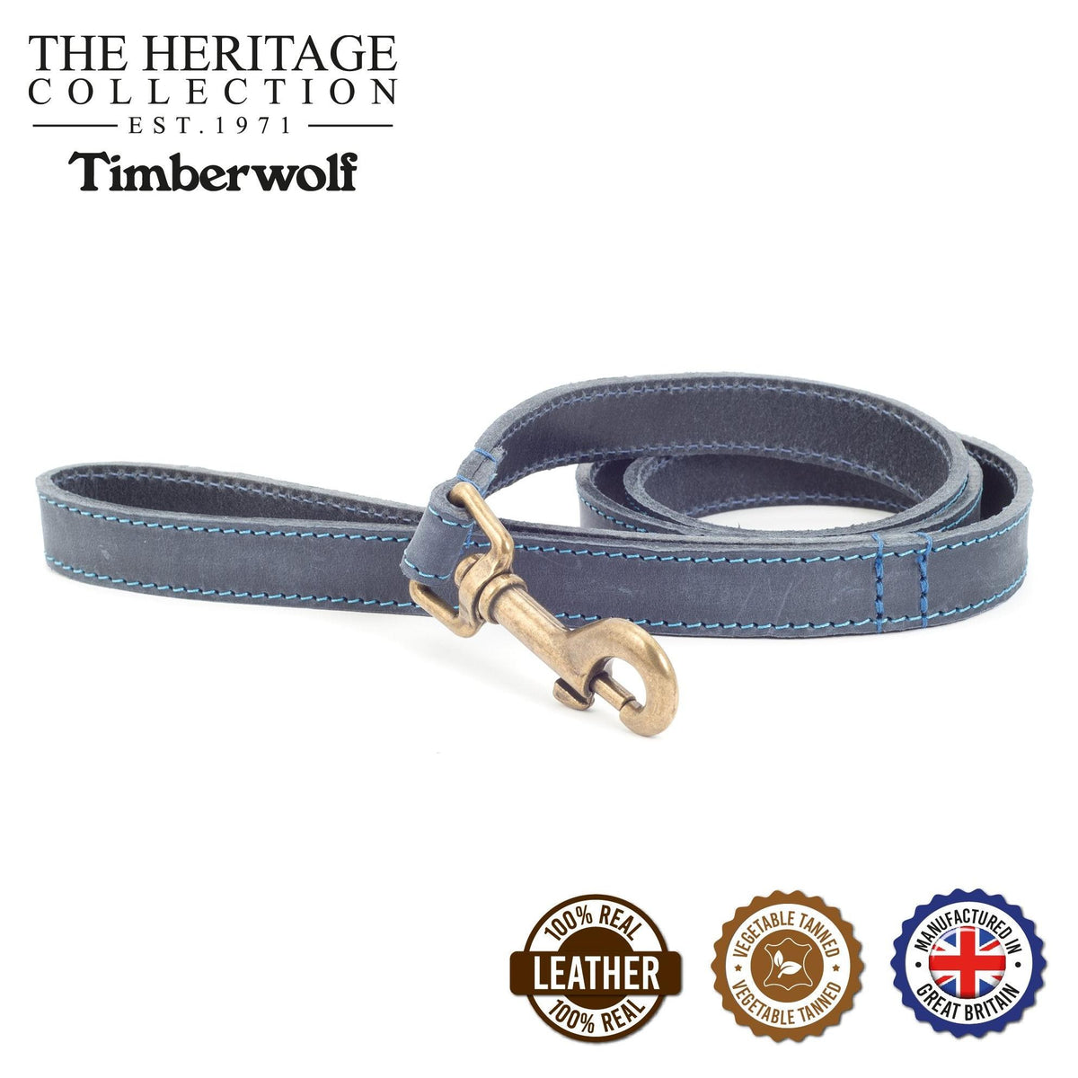 Ancol Timberwolf Leather Lead - 100cm X 1.9cm