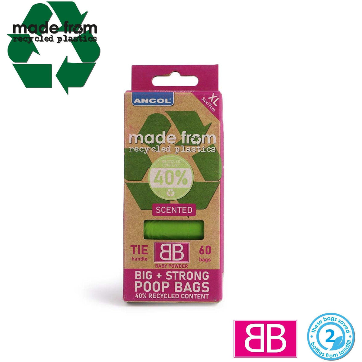 Ancol Made From Scented Poo Bags - 4 Refill Pack