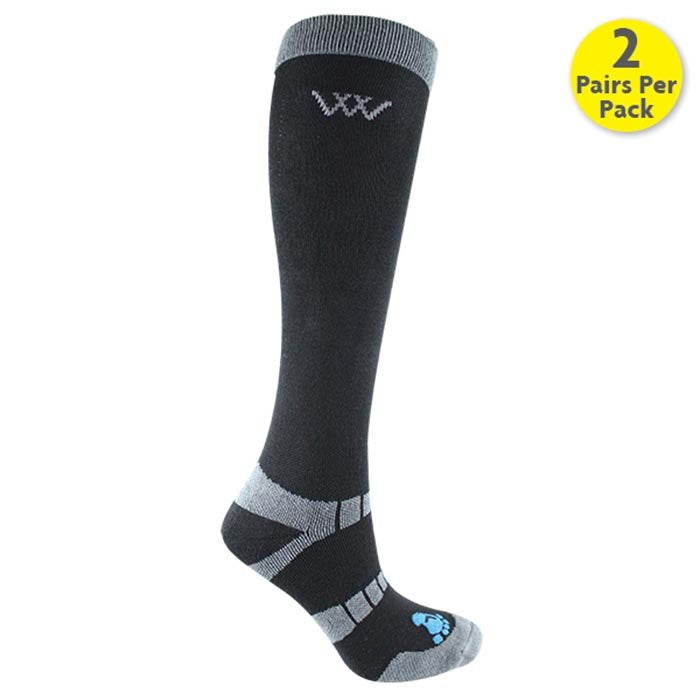 Woof Long Bamboo Waffle Riding Socks - 2pk