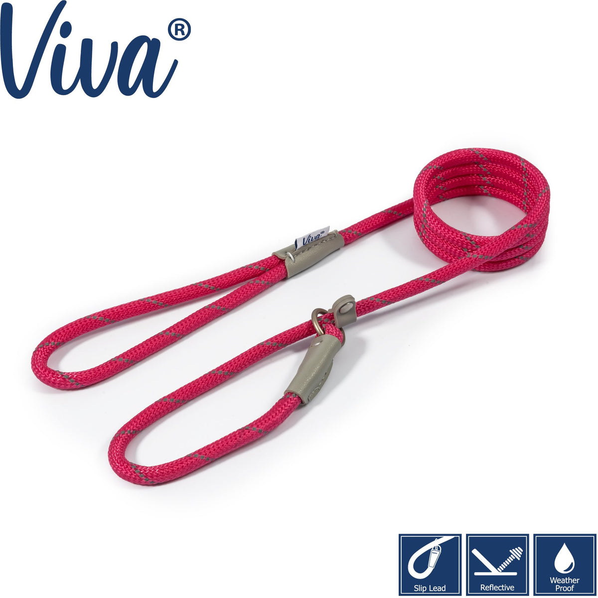 Ancol Rope Slip Refelective Lead - 1.2mx10mm