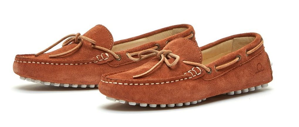 Chatham Aria Suede Driving Moccasin Cognac