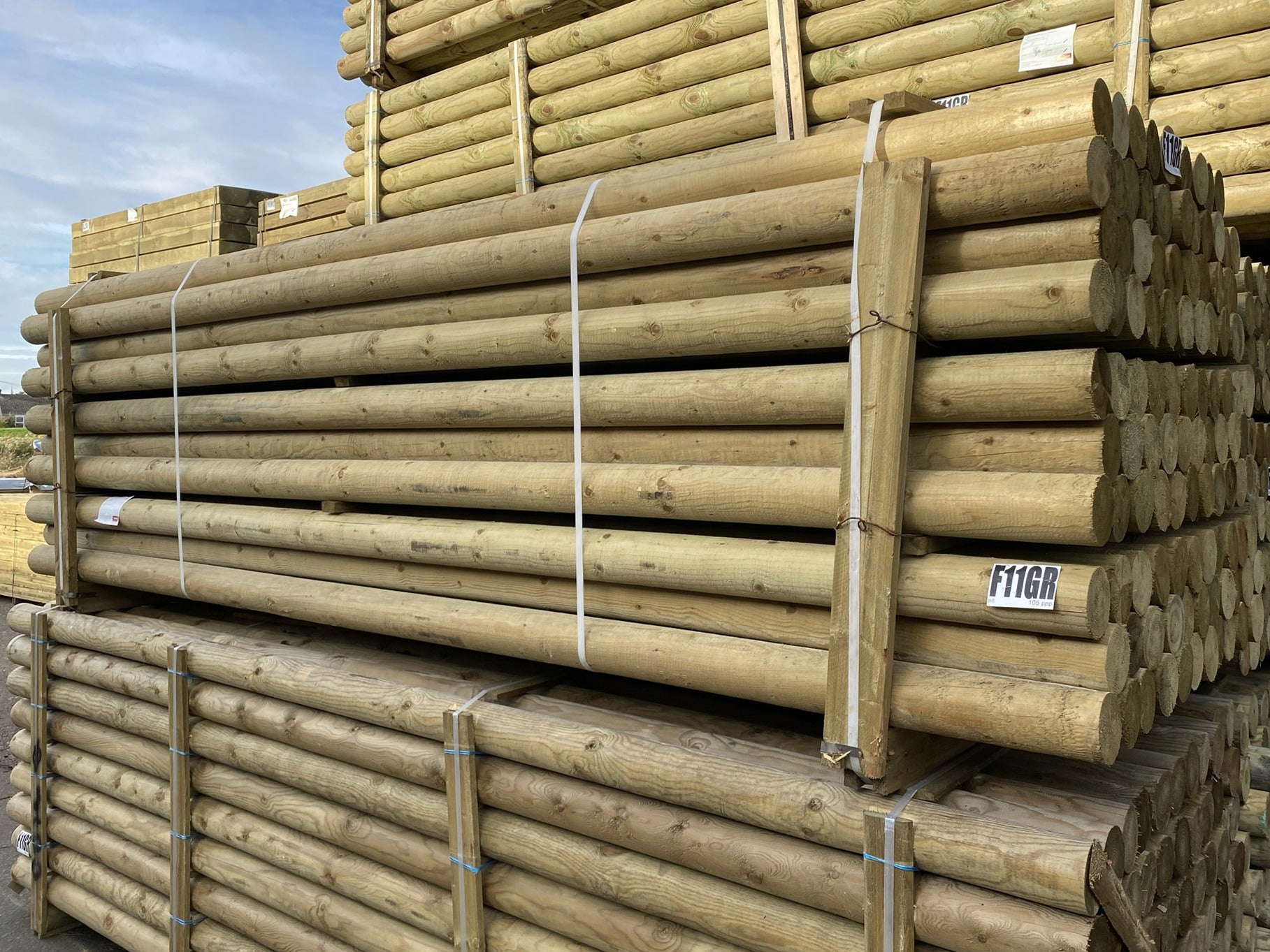 Treated Jump Pole - Machined Round - 3.66m X 100mm