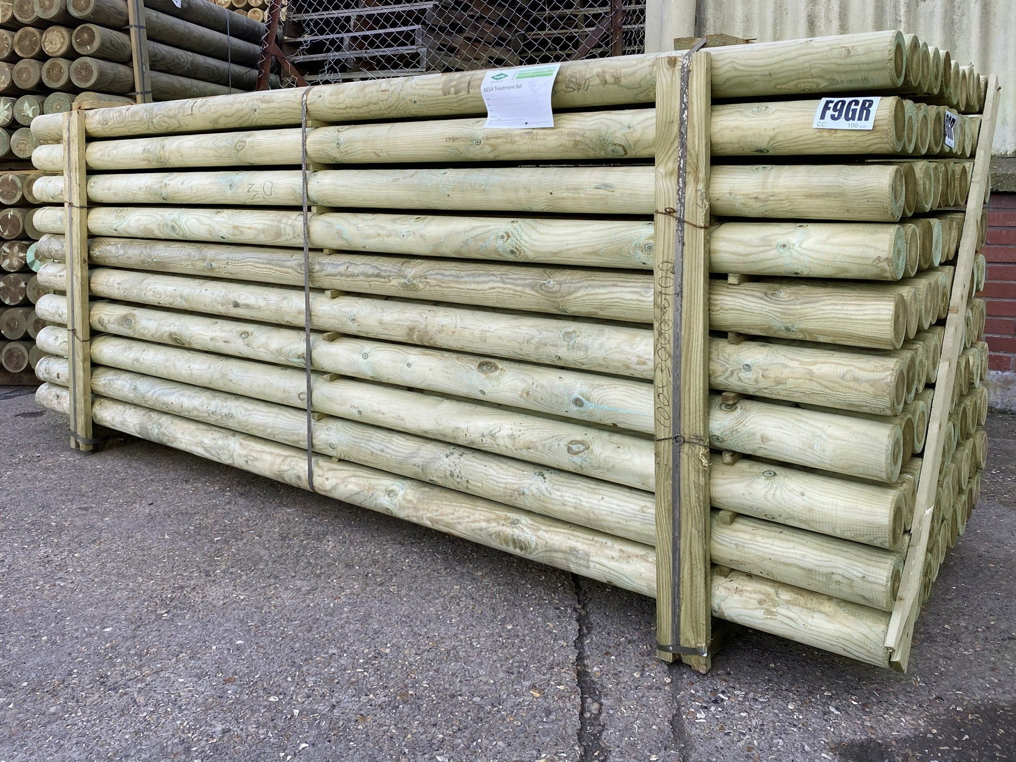 Treated Jump Pole - Machined Round - 3m X 100mm