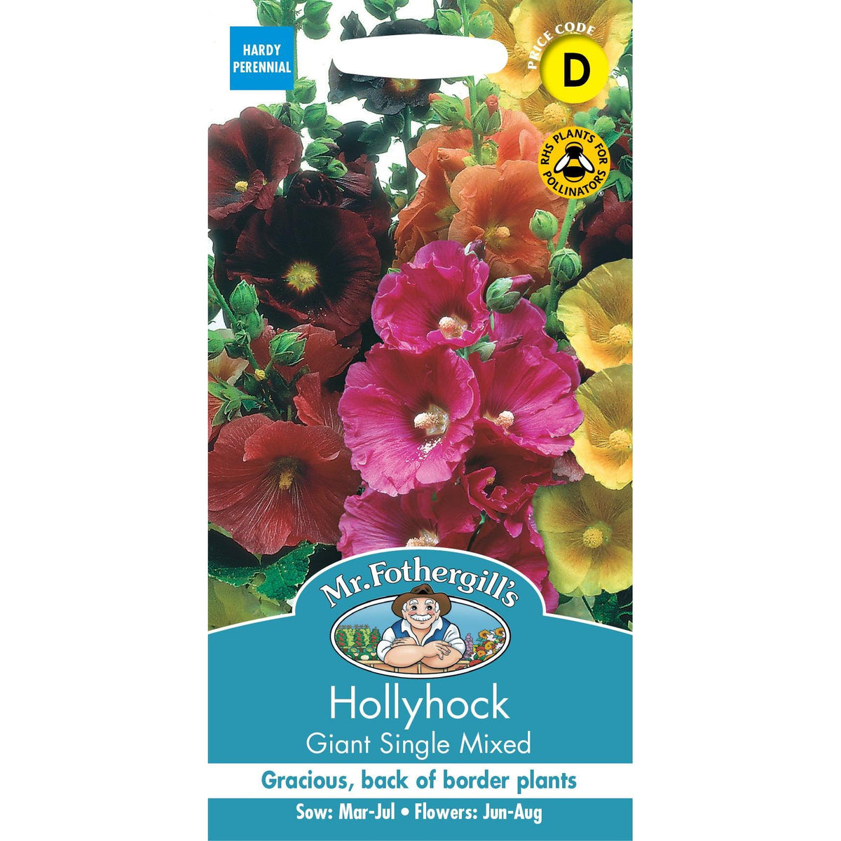 Fothergills Hollyhock Giant Single Mixed