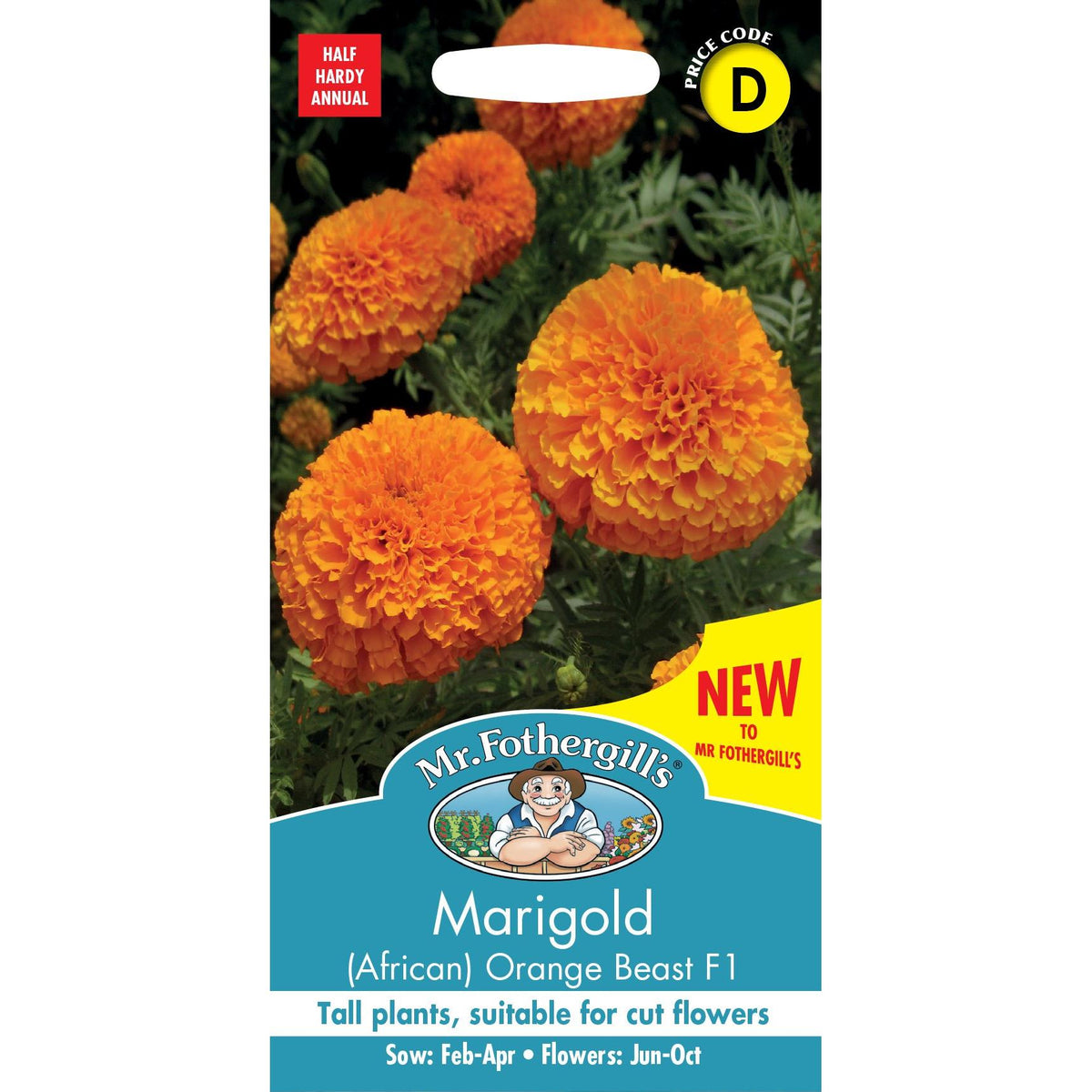 Fothergills Marigold (african) Orange Beast F1
