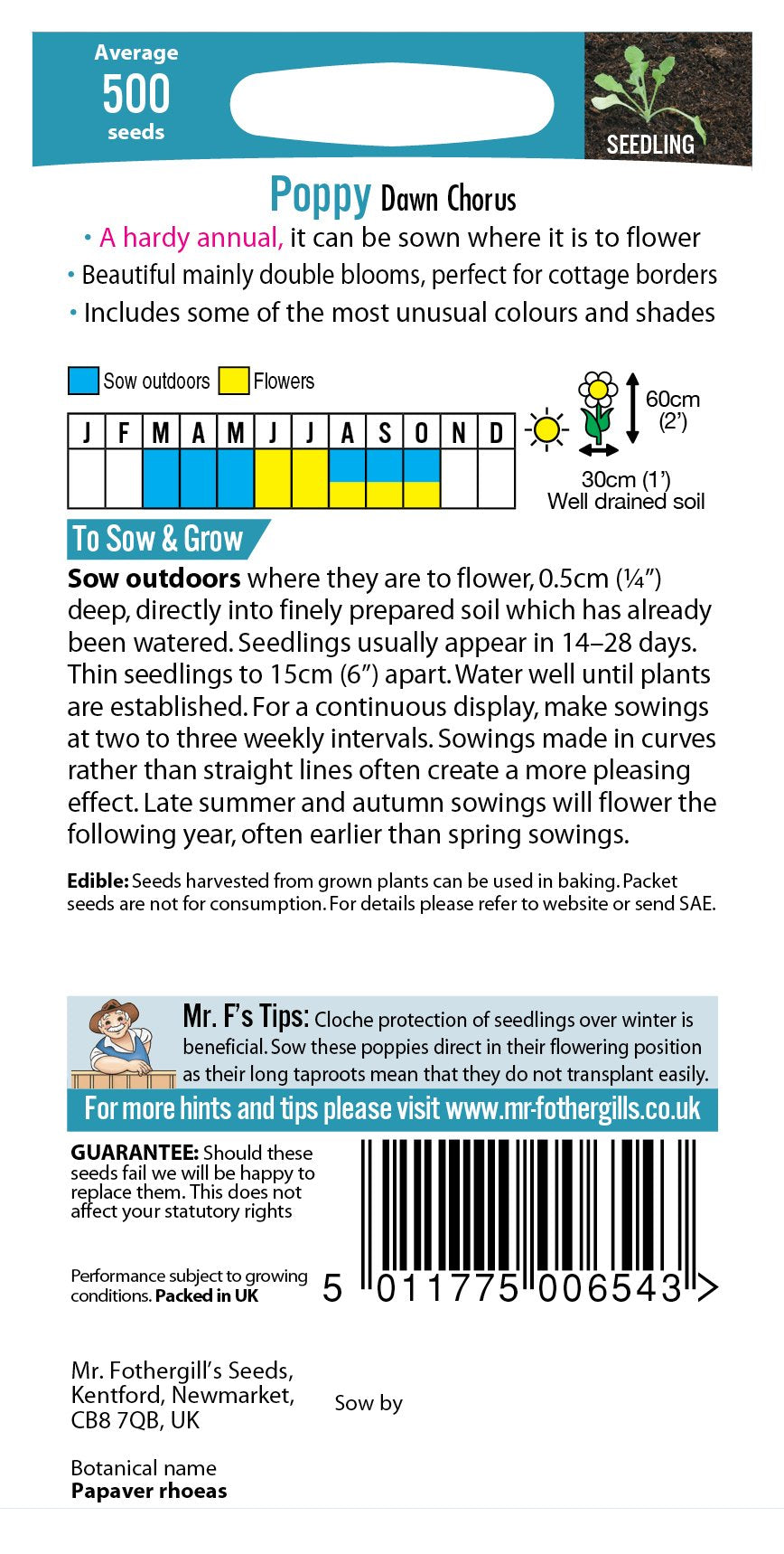 Fothergills Poppy Dawn Chorus