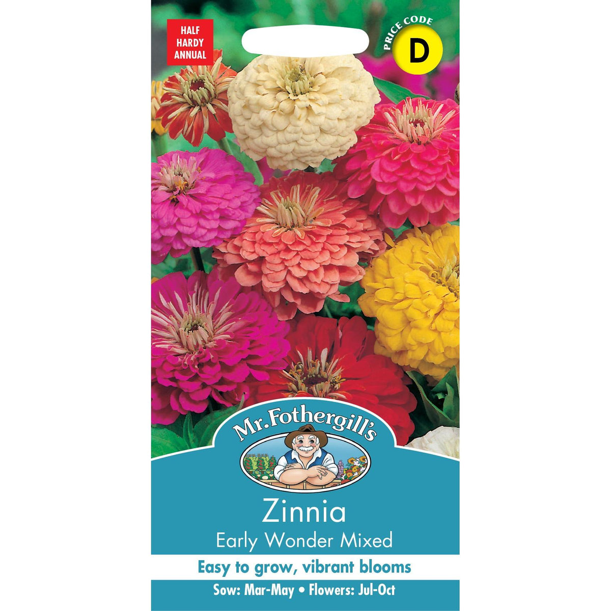Fothergills Zinnia Early Wonder Mixed