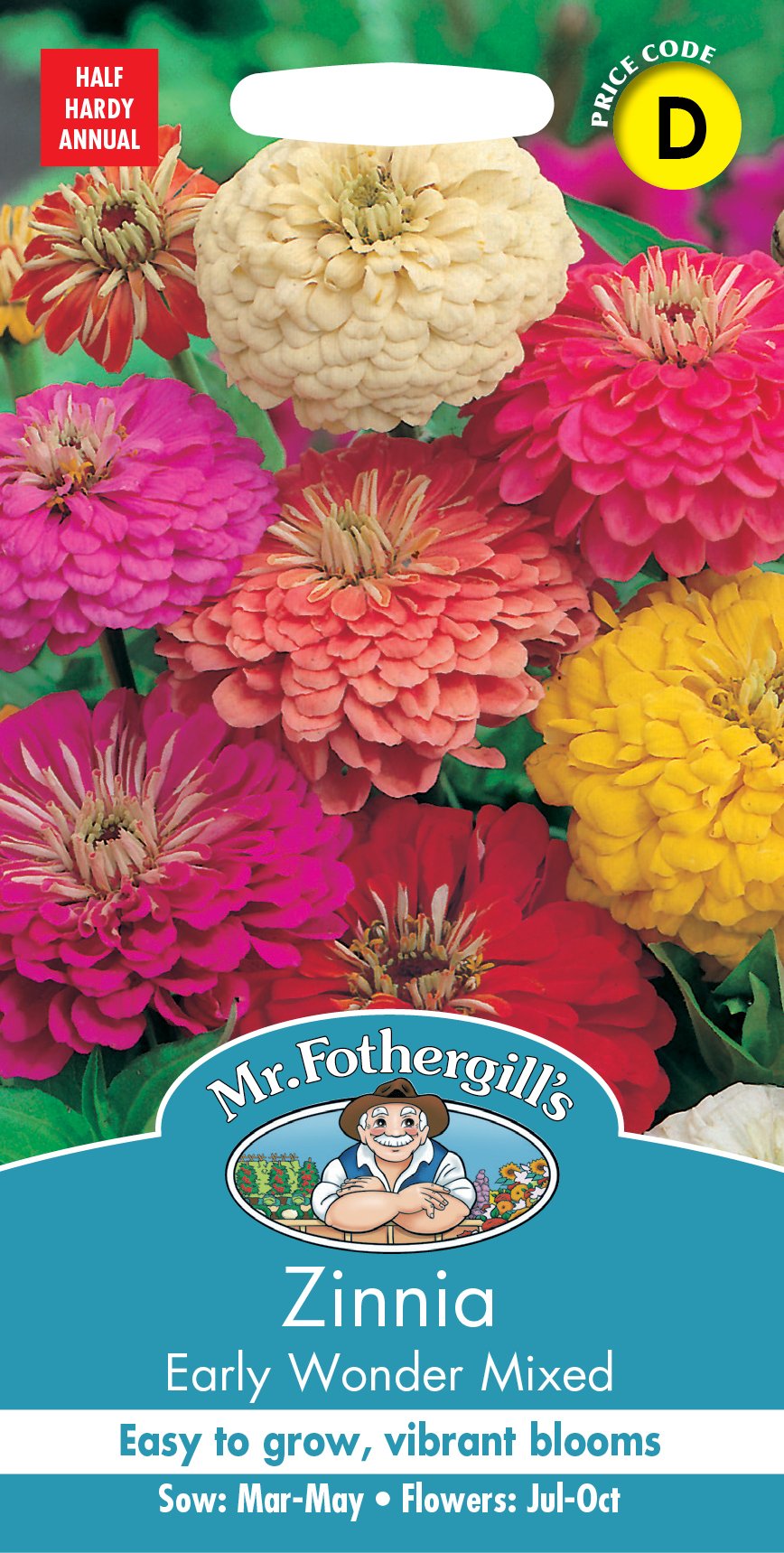 Fothergills Zinnia Early Wonder Mixed