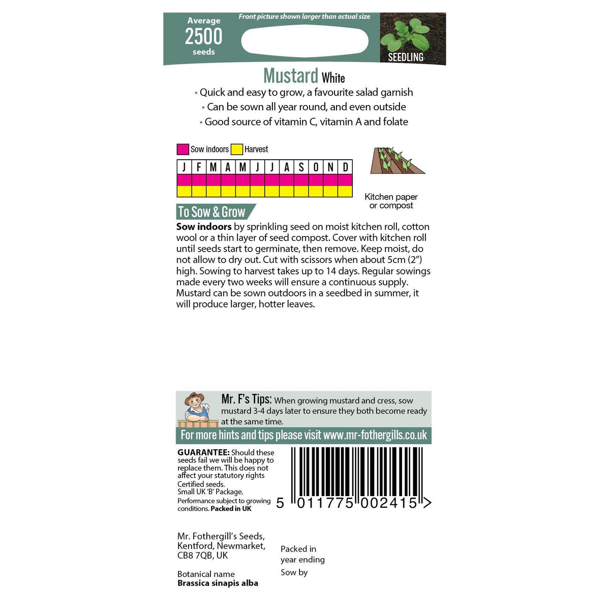 Fothergills Mustard White