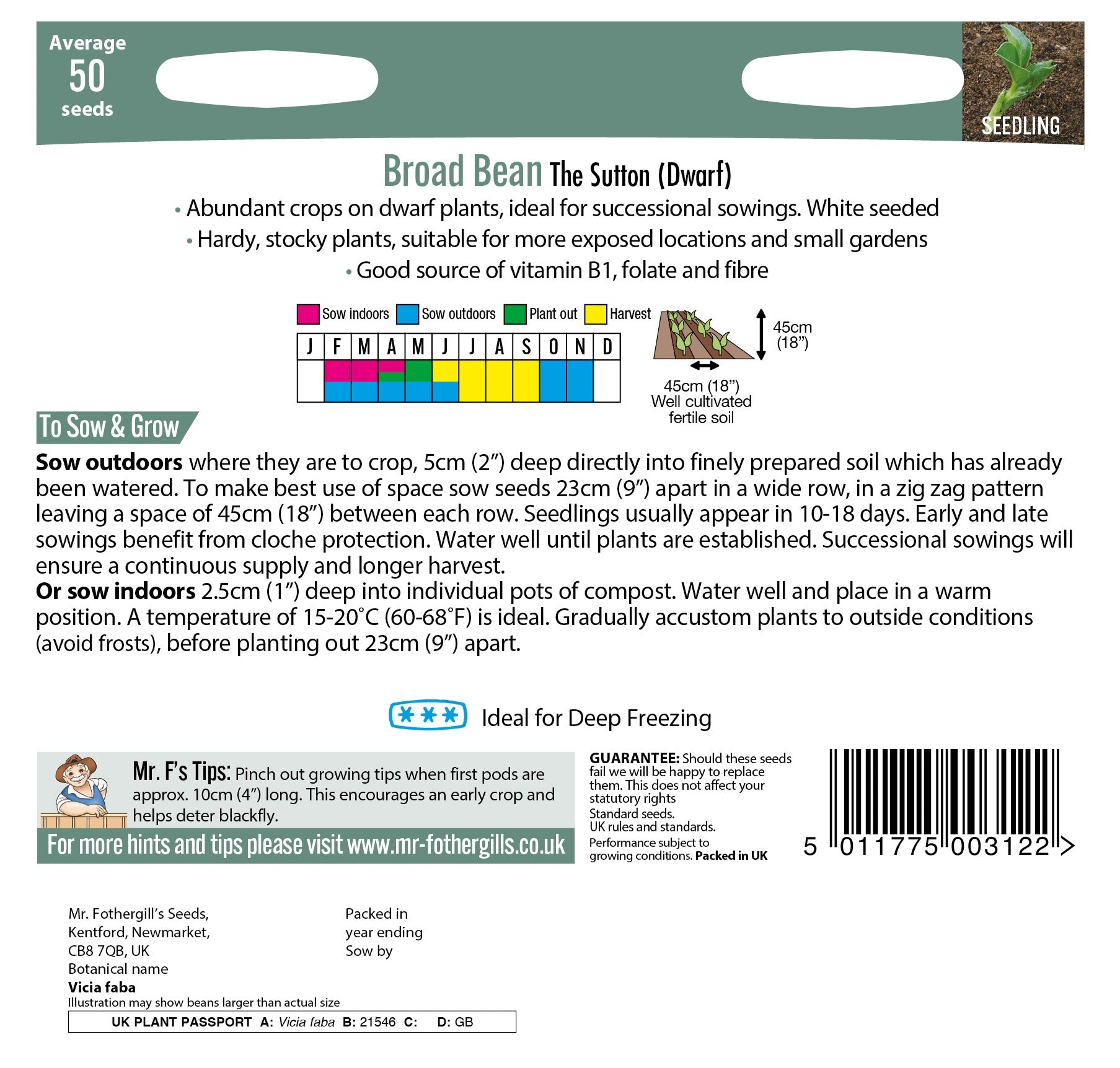 Fothergills Broad Bean The Sutton