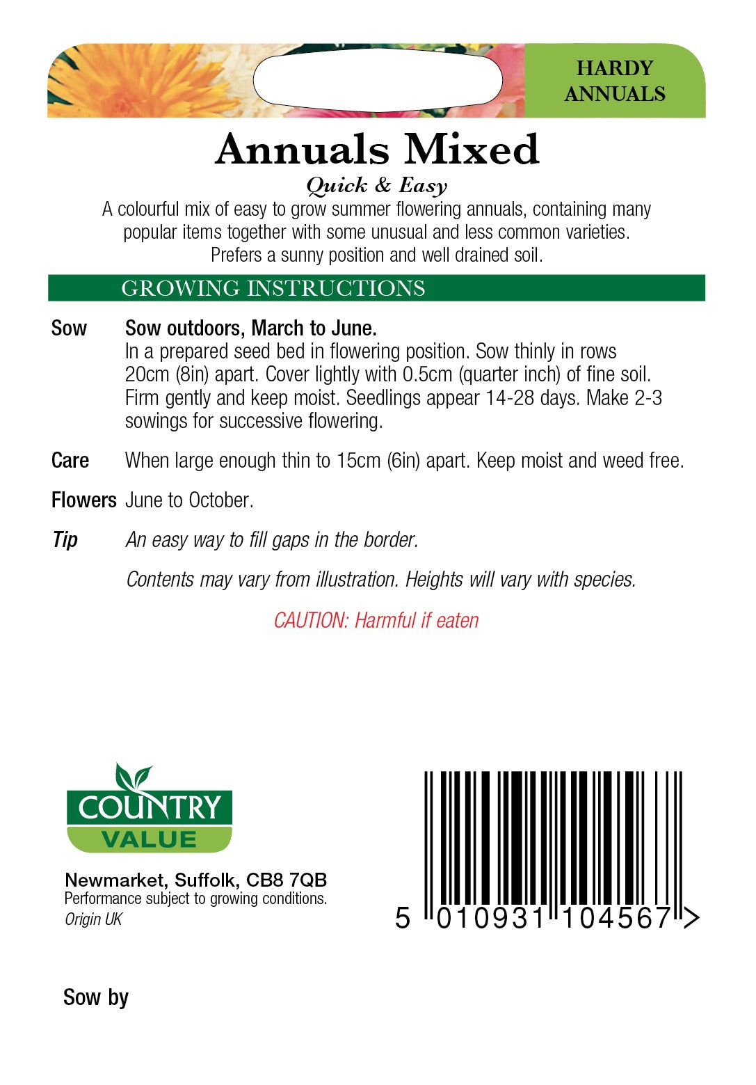 Fothergills Annuals Quick & Easy