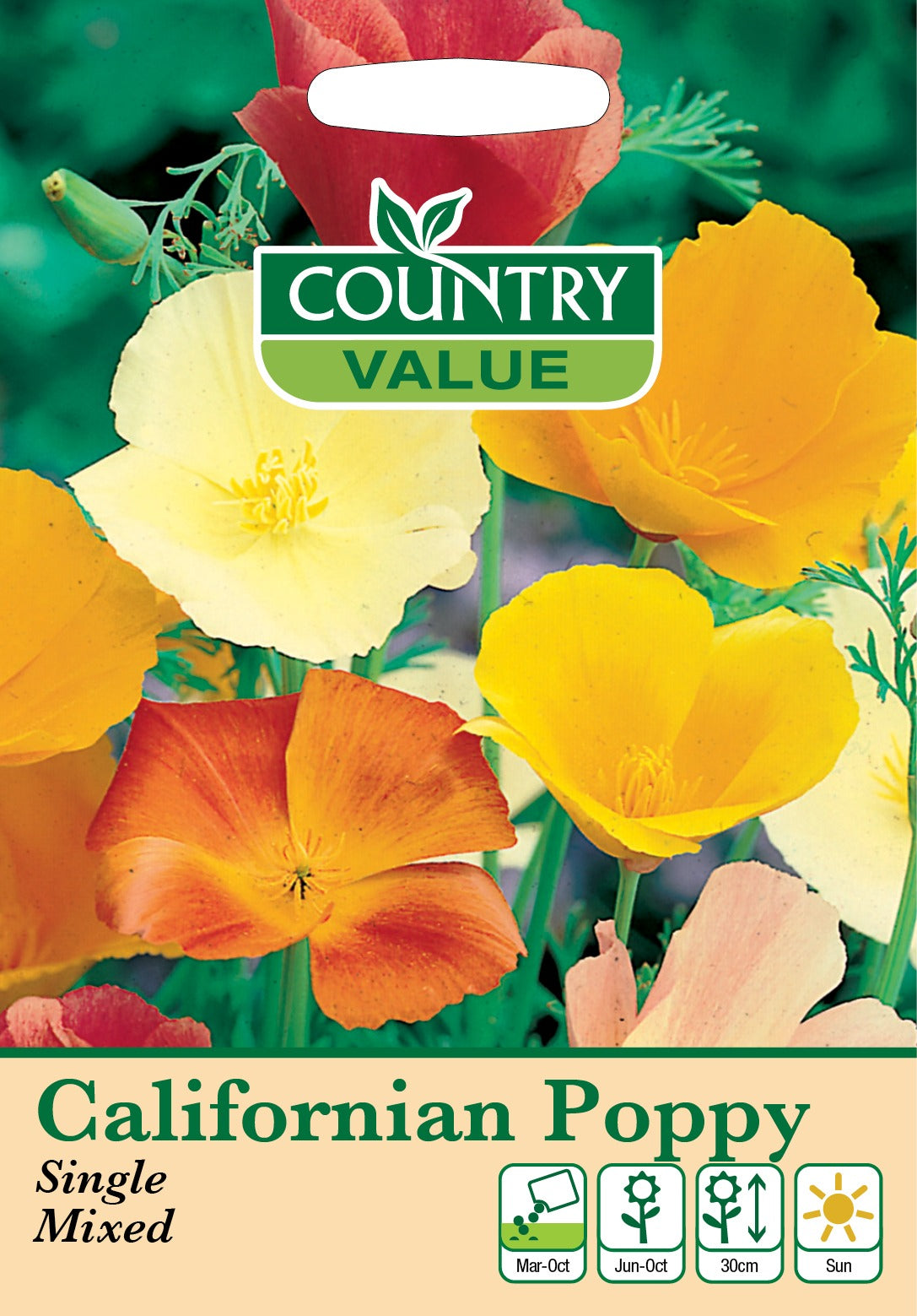 California Poppy Single Mix Cv Seeds