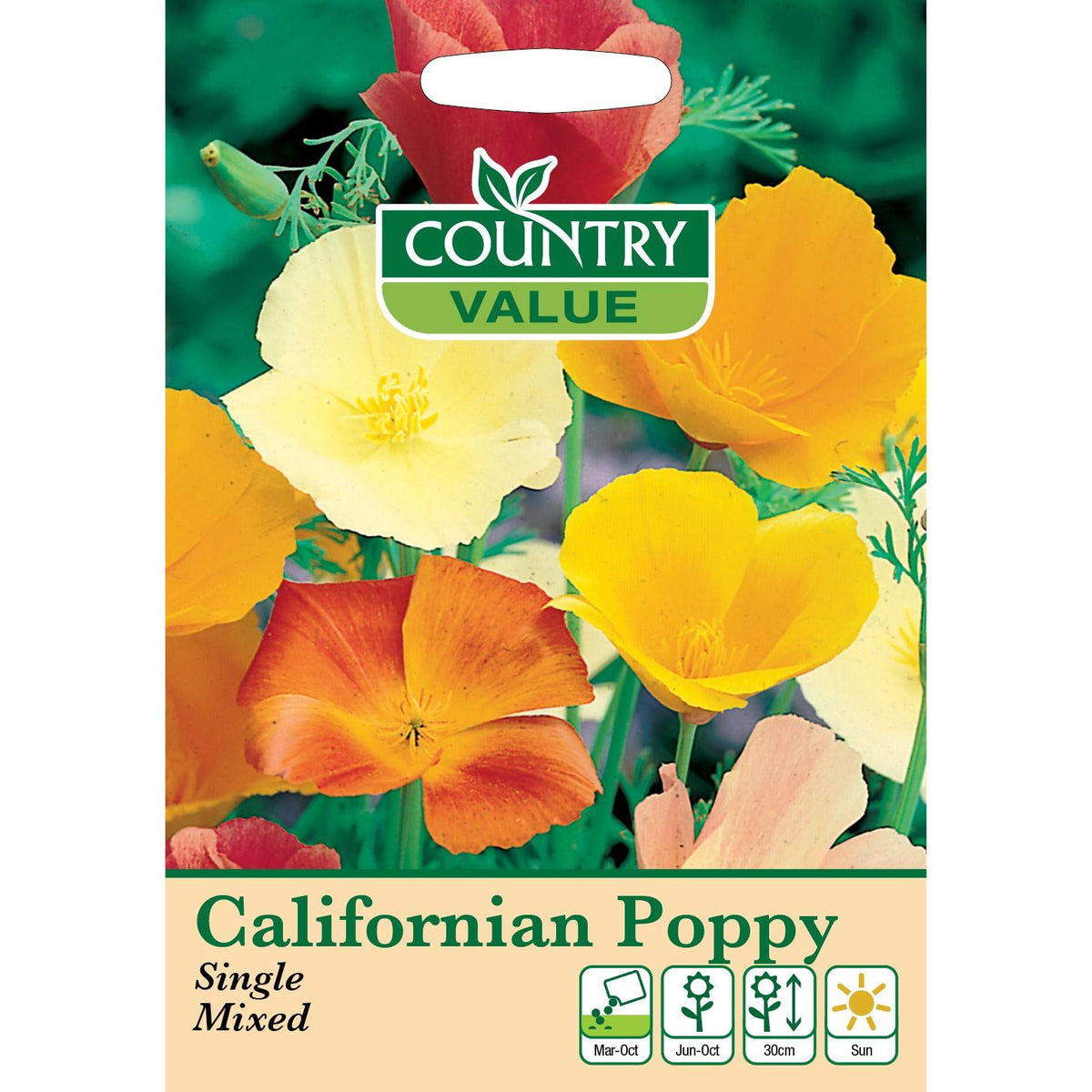 California Poppy Single Mix Cv Seeds