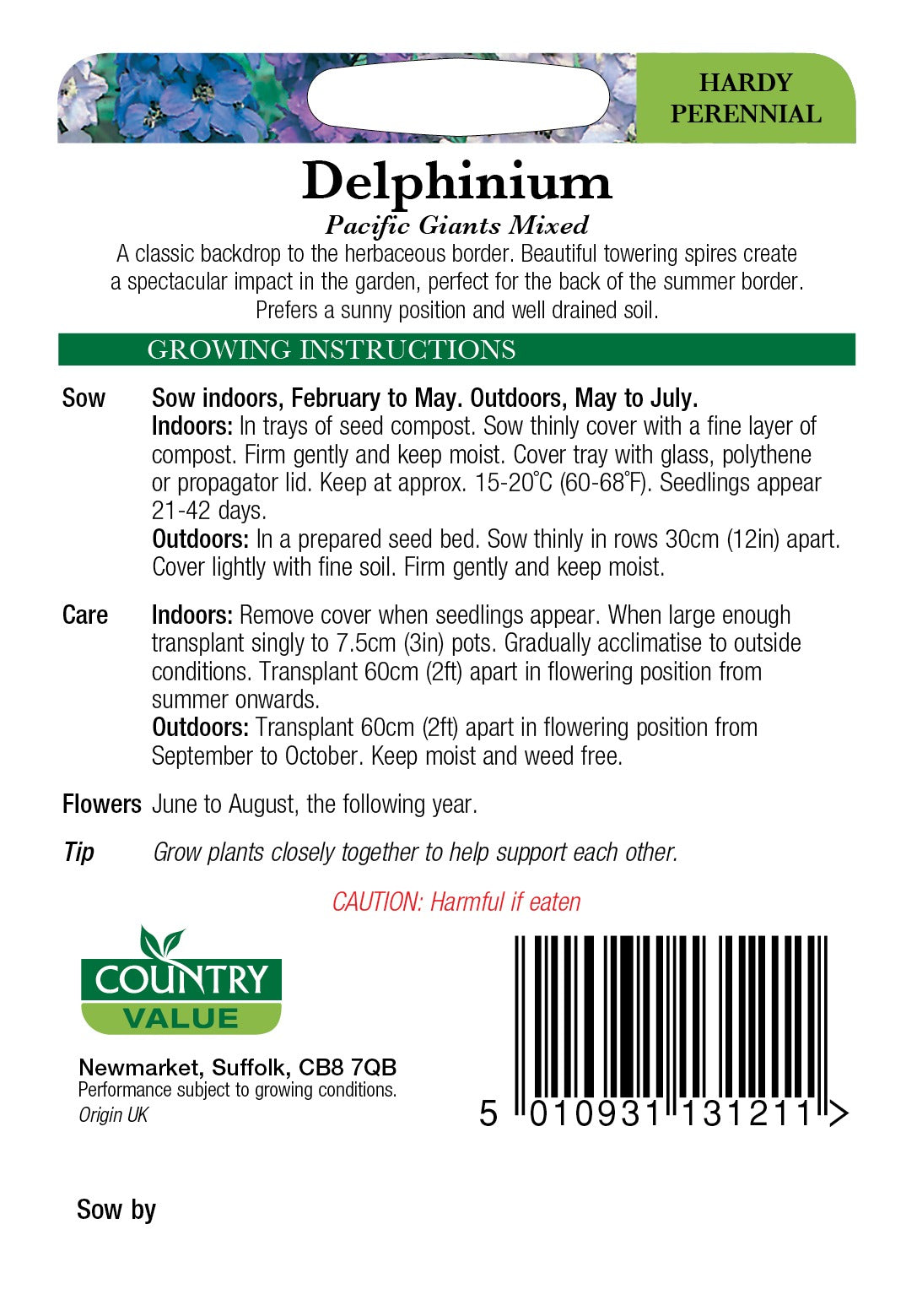 Delphinium Pacific Giants Cv Seeds