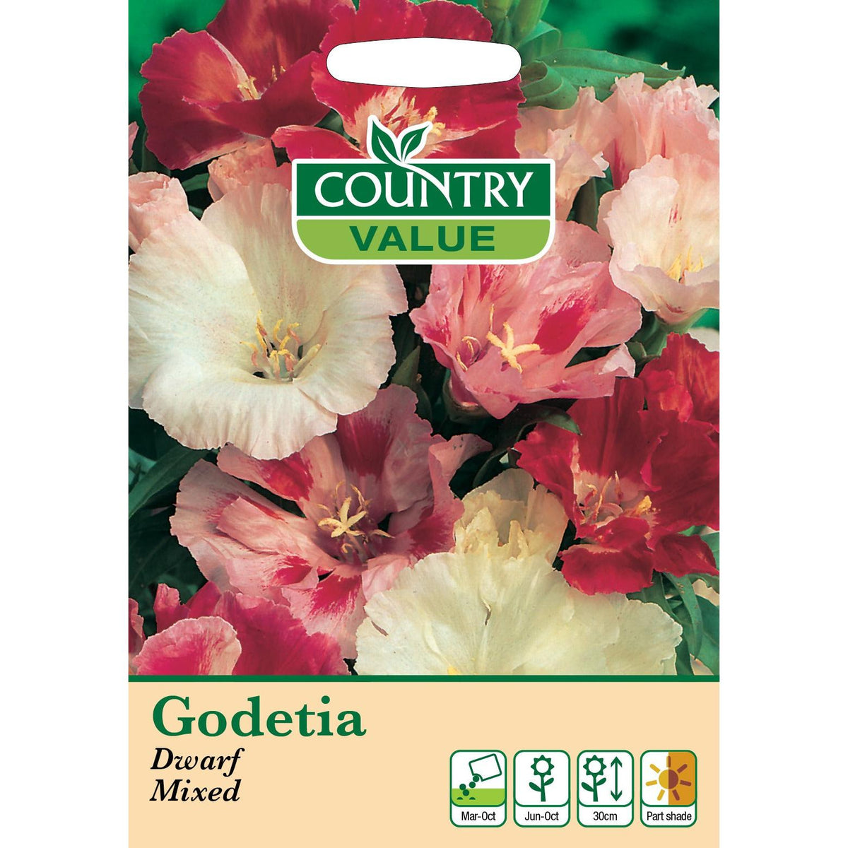 Godetia Dwarf Mixed Cv Seeds