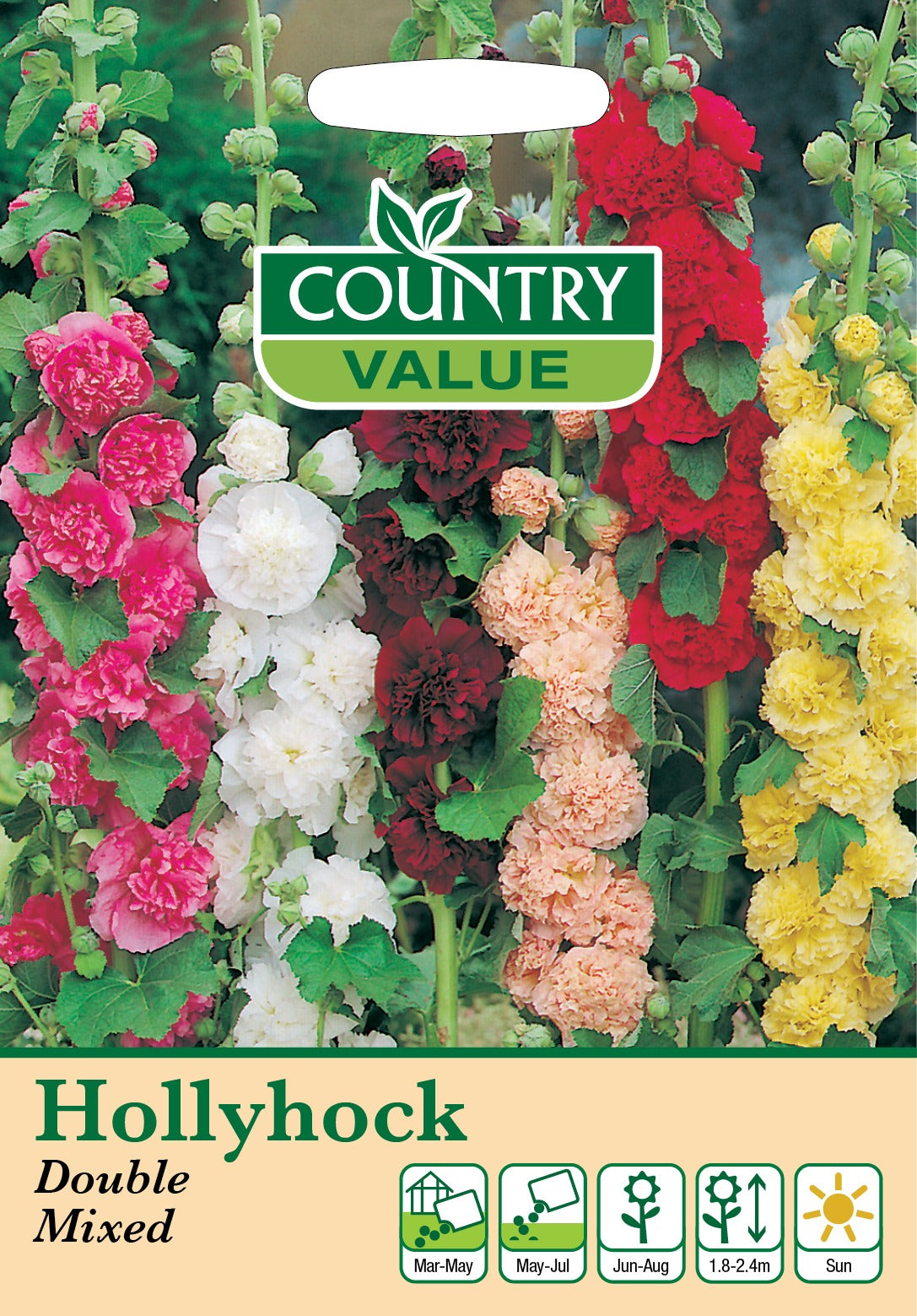 Hollyhock Double Mixed C V Seeds