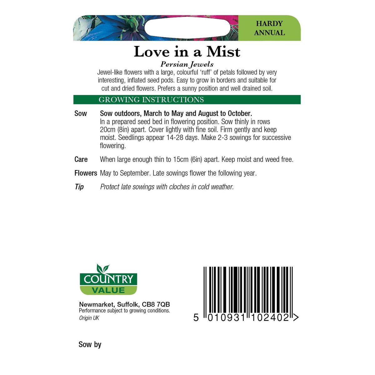 Love In A Mist C V Seeds