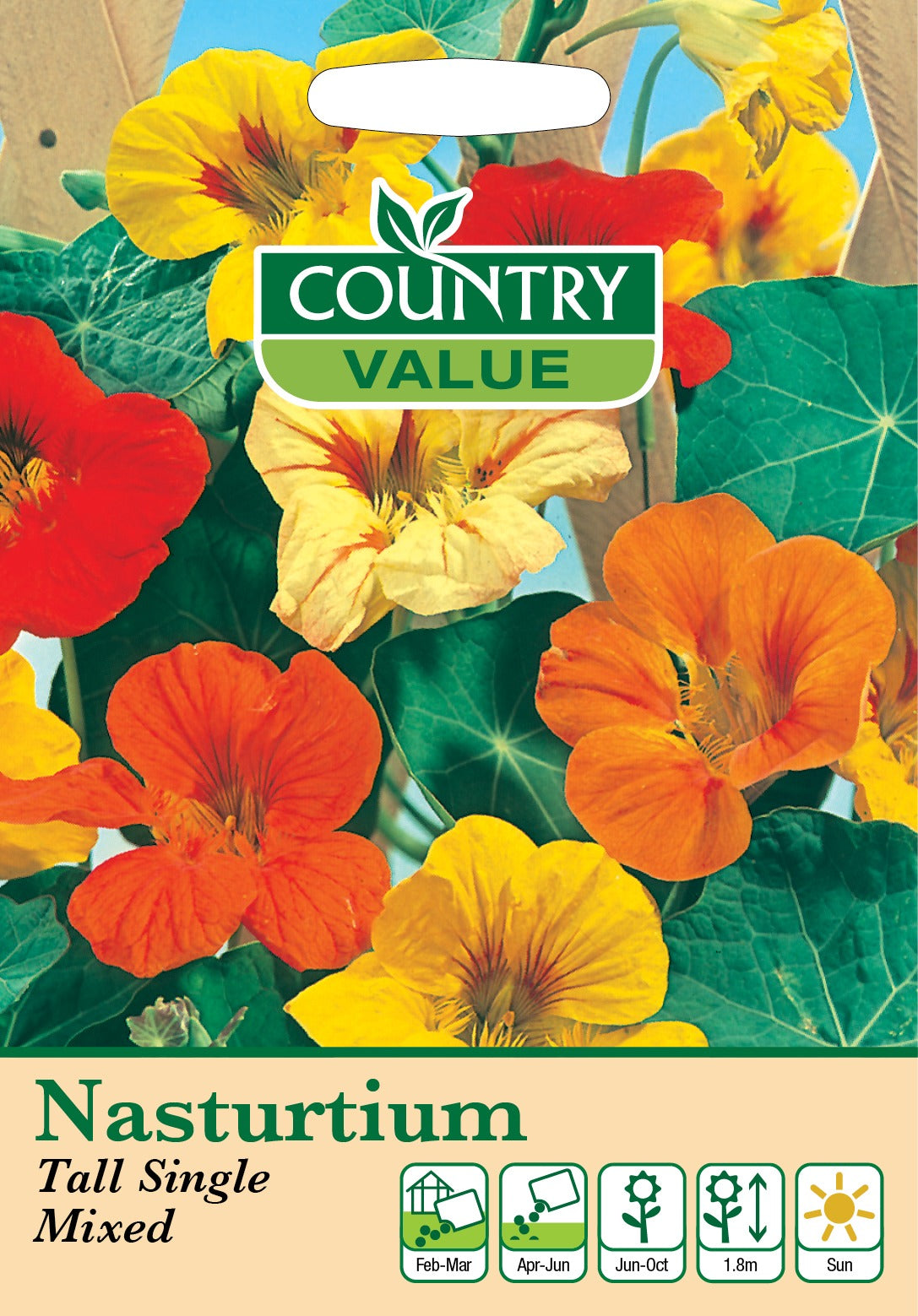 Nasturtium Tall Single Mix C V Seeds