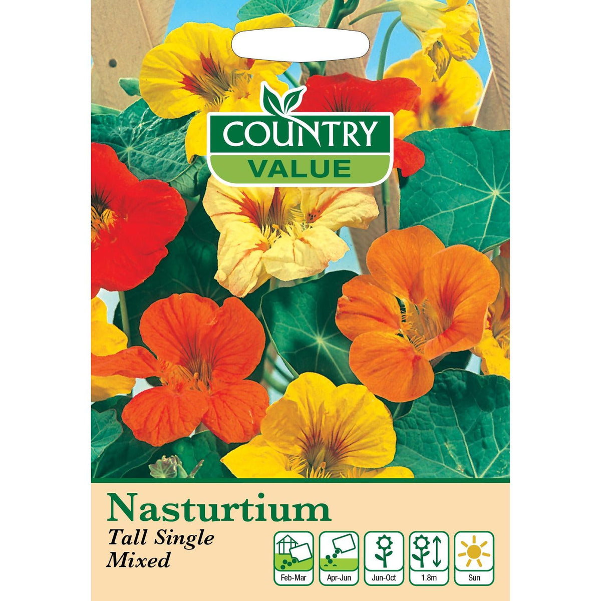 Nasturtium Tall Single Mix C V Seeds