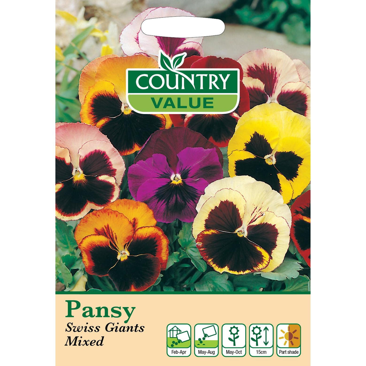 Fothergills Pansy Swiss Giants Mixed