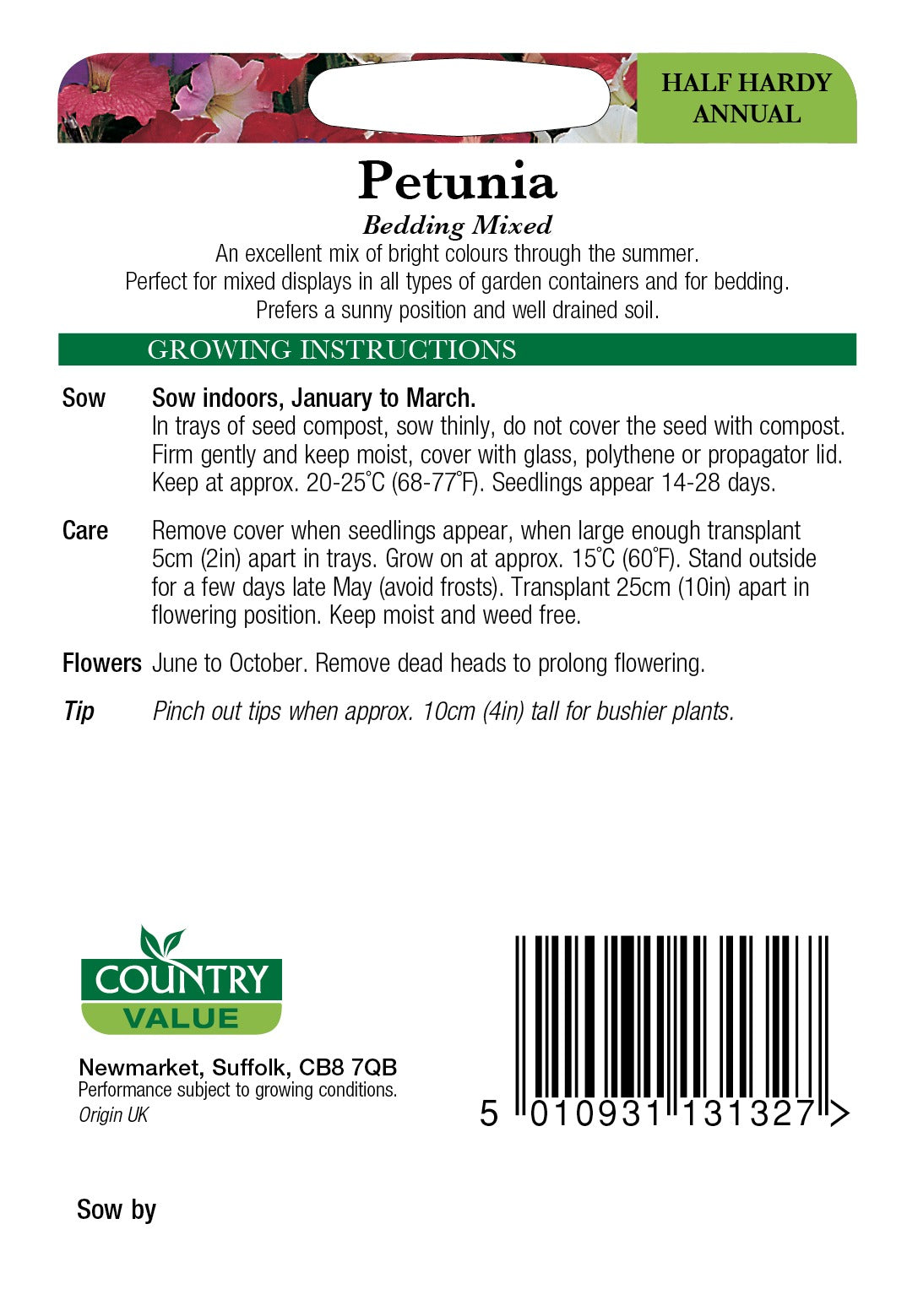Petunia Bedding Mixed C V Seeds