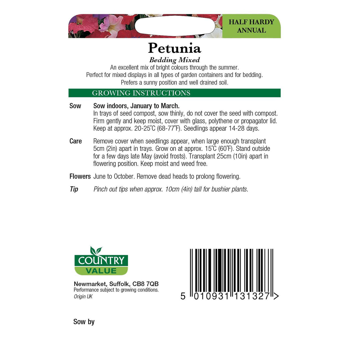 Petunia Bedding Mixed C V Seeds