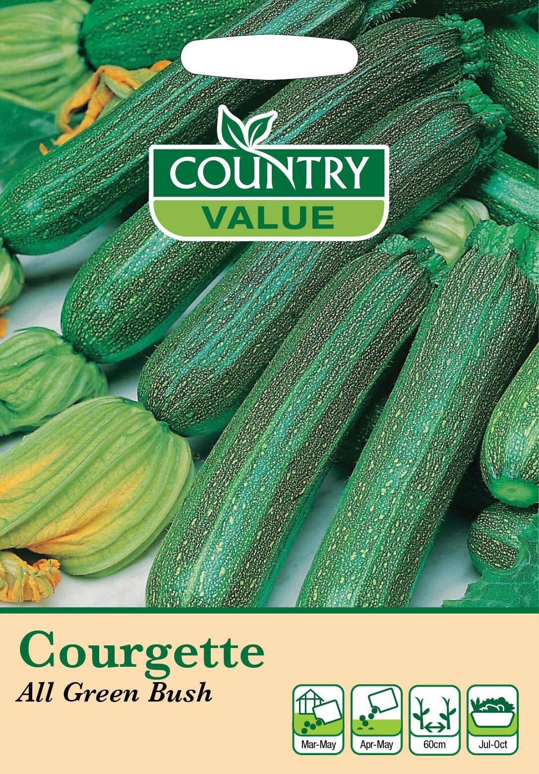 Courgette All Green Bush C V Seeds