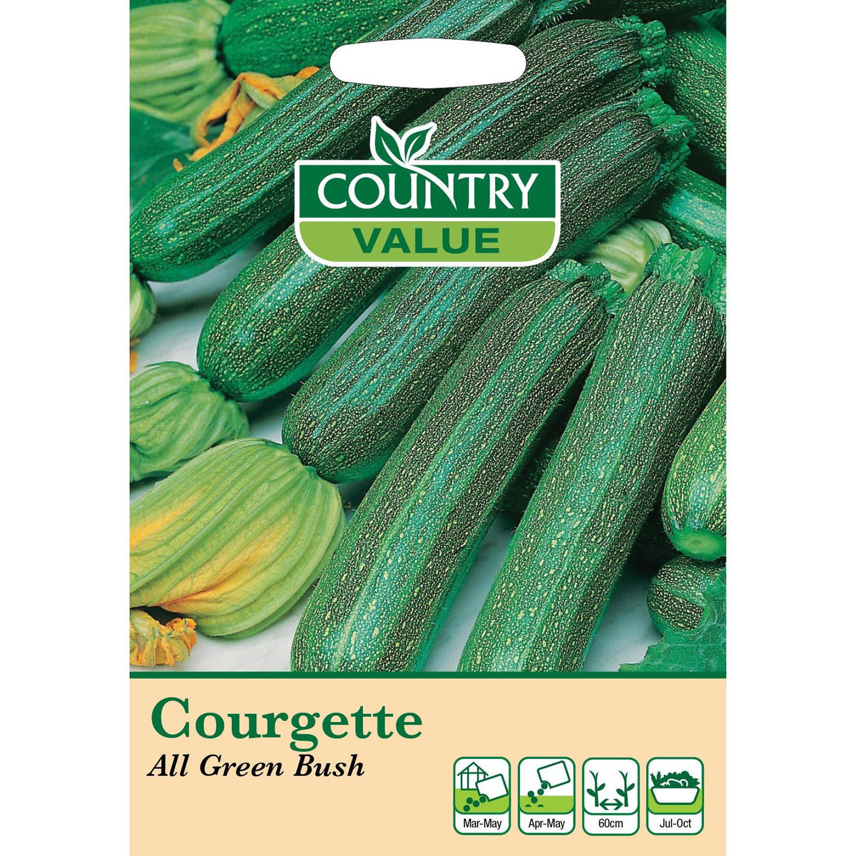 Courgette All Green Bush C V Seeds