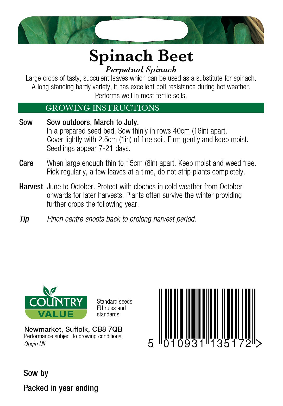 Spinich Beet Perpetual Leaf C V Seeds