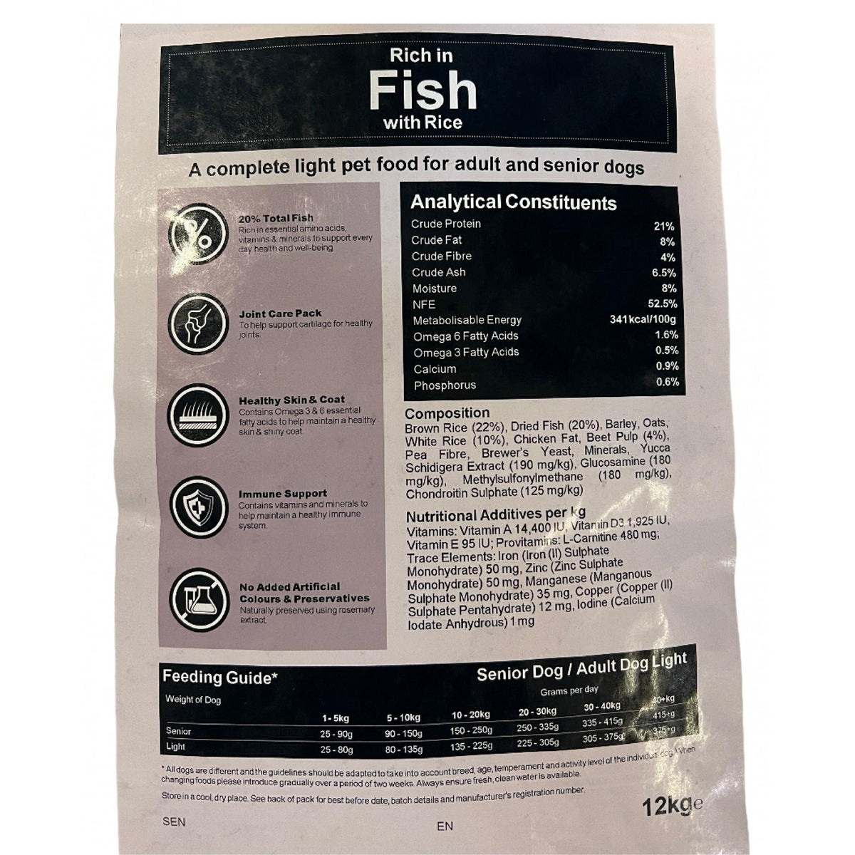 BATA Super Premium Senior/Adult Light Dog Fish with Rice