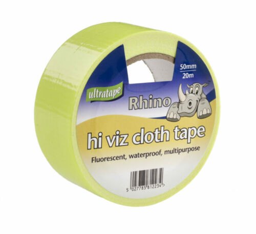 Ultratape Fluorescent Yellow Cloth Tape - 50mm x 20mm