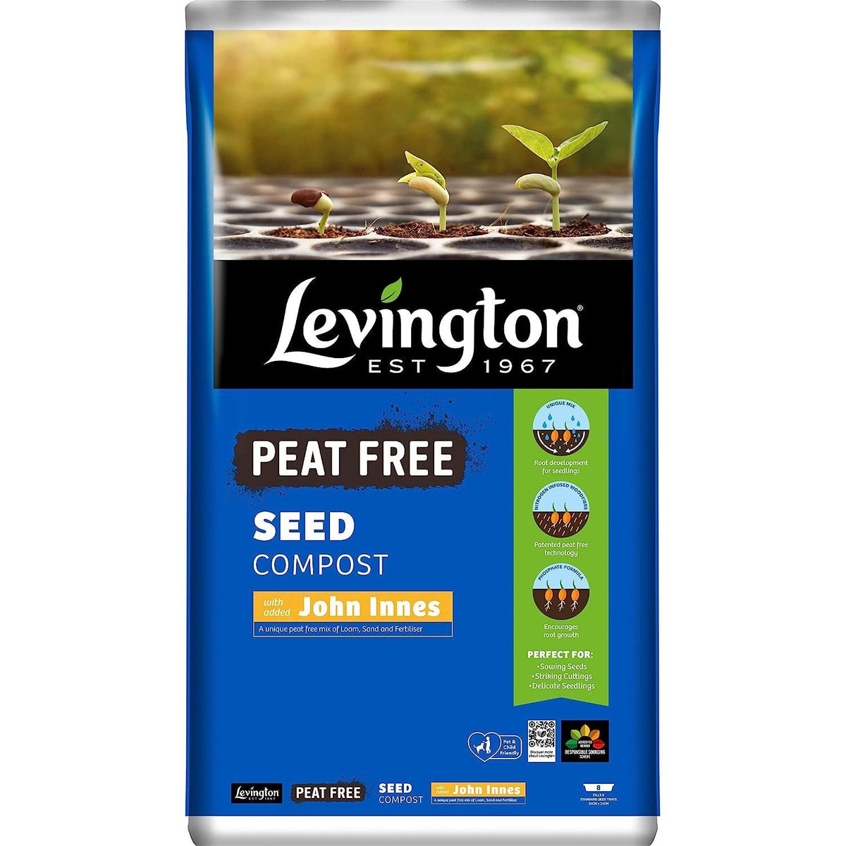 Levington John Innes Peat Free Seed Compost - 25L