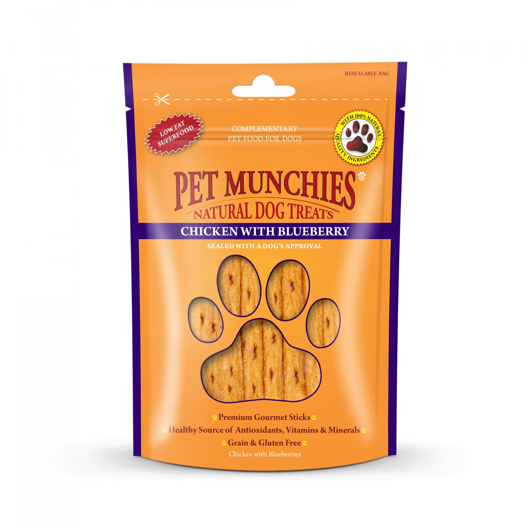 Pet Munchies Chicken & Blueberry Dog Treats - 80g
